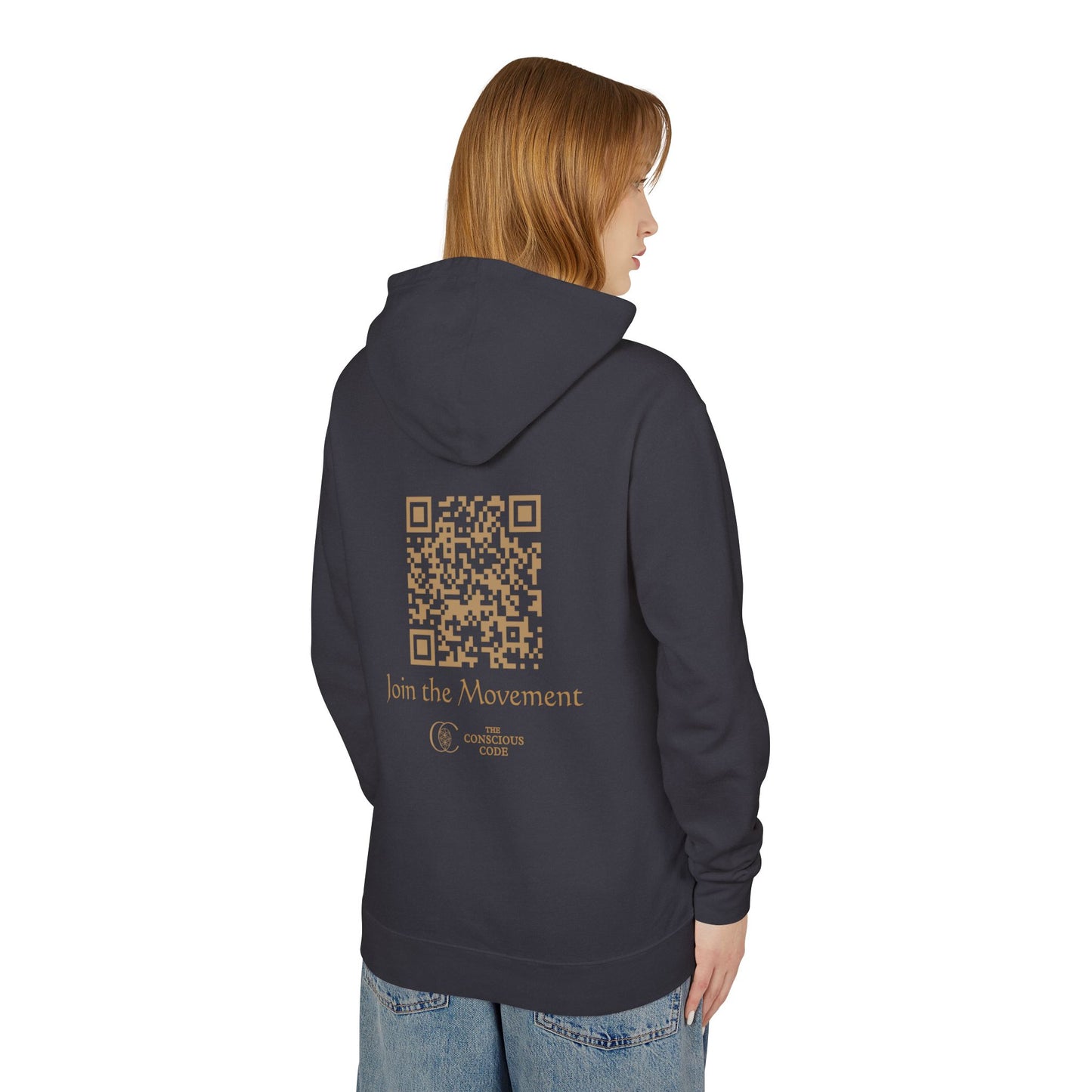 Sacred Geometry Lightweight Hoodie - 417 Hz Energy Resonance