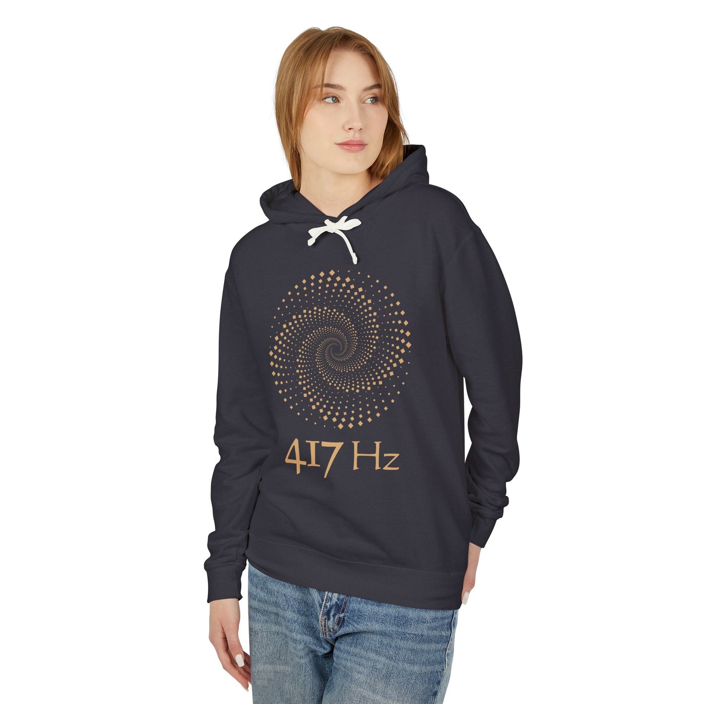 Sacred Geometry Lightweight Hoodie - 417 Hz Energy Resonance